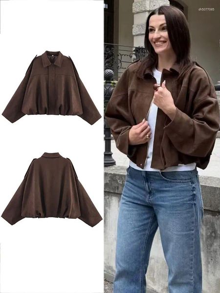 Women's Jackets TRAFZA Women Vintage Coffee Brown Suede Coat Loose Casual Long Sleeve Zipper Jacket Autumn Fashion Lady High Street, Black
Women's Jackets TRAFZA Women Vintage Coffee Brown Suede Coat Loose Casual Long Sleeve Zipper Jacket Autumn Fashion Lady High Street, Black