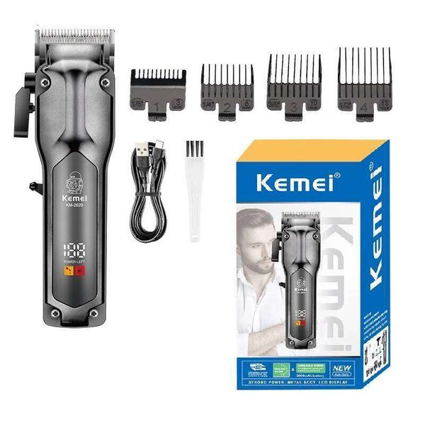 kemeiKM cordless LCD adjustable men s silent cutting shears professional salon electric hair clippers