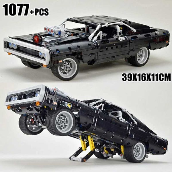 2024 New Technical Assemble Fast and Furious Dodge Building Blocks Charger Racing Car Model MOC Bricks Set Toys For Kids Gifts M260309