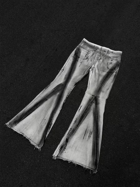 Men's Grey Fringed Casual Jeans