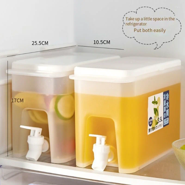 Water Bottles 2Pcs Large Capacity Cold Kettle 3.5L Juice Jug With Faucet In Refrigerator Ice Drink Dispenser Fridge And