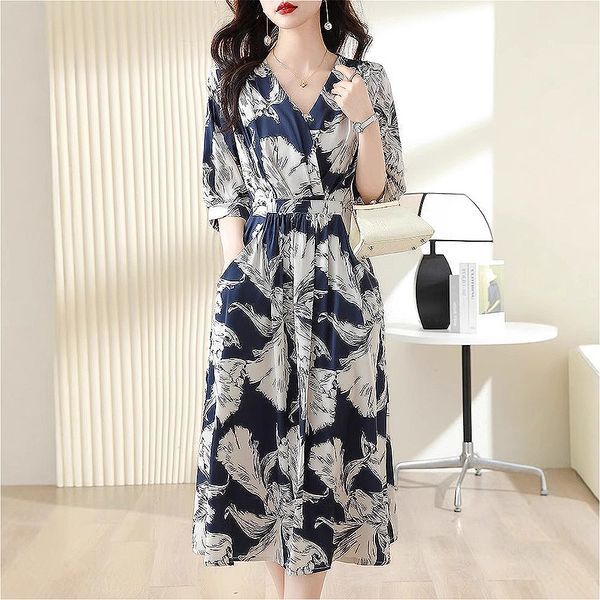 505 silk dress female mulberry silk mid-length over — compare prices at CompareOffers