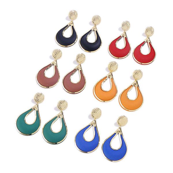 2026 New Dhpet Minimalist Japanese And Candy Color Sier Needle Korean Style Elegant Women Creative Hollow Water Drop Earrings Super Fairy Accessories Designer
