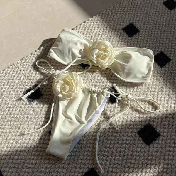 Bandeau Floral Micro Sexy Women Swimsuits Female Swimwear Bikini Set Brazilian …