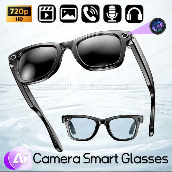 LIGE Camera Smart Sunglasses Video Recording AI Photo Recognition Eyeglasses Wireless BT Call Glasses Sports Headphones M250910