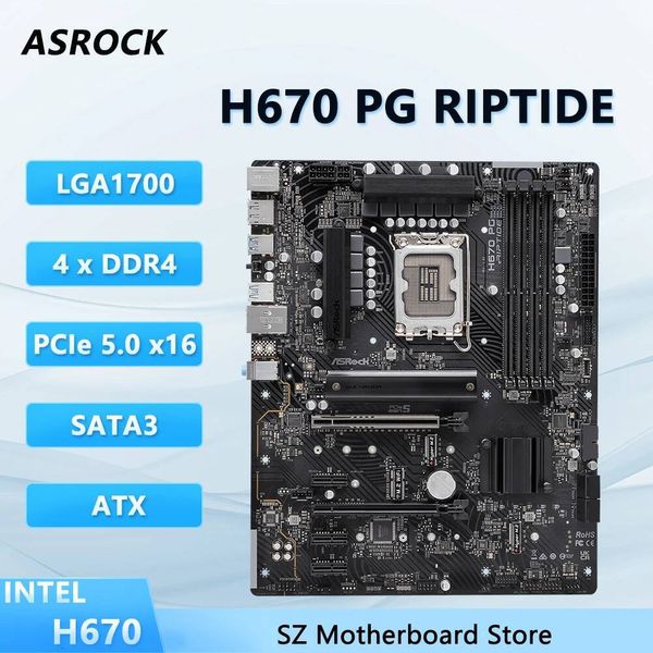 ASROCK H670 PG RIPTIDE Motherboard H670 For LGA1700 Core i512400F 12700K 12100F i512400 CPU DDR4 PCIe 50 x16 Gigabit LAN ATX