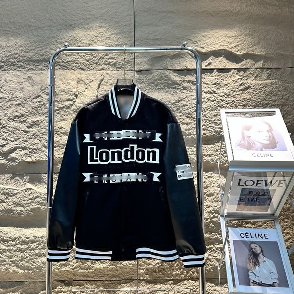 Top designer 1:1 design for men's and women's letter embroidery splicing baseball jacket, fashionable trend retro street versatile jacket, Black
Top designer 1:1 design for men's and women's letter embroidery splicing baseball jacket, fashionable trend retro street versatile jacket, Black