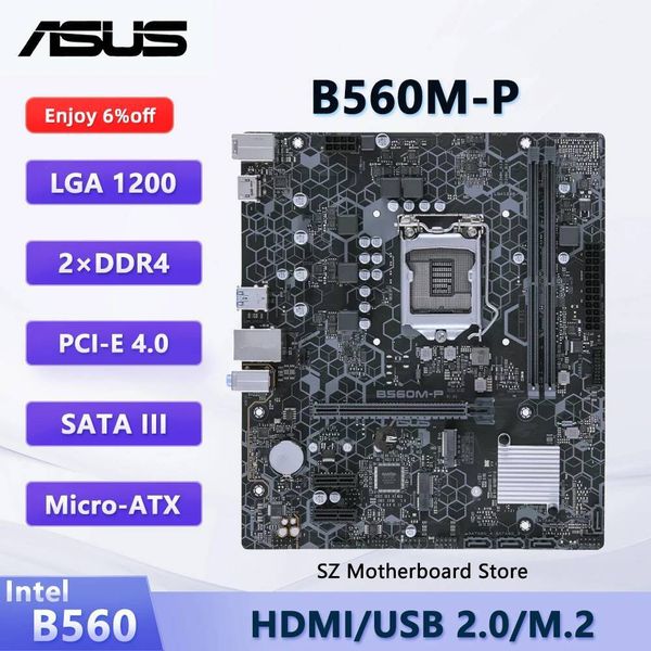 ASUS B560MP B560 LGA 1200 Motherboard For i511400F i710700KF i310100F CPU DDR4 M2 Office Gaming Mainboard Micro ATX