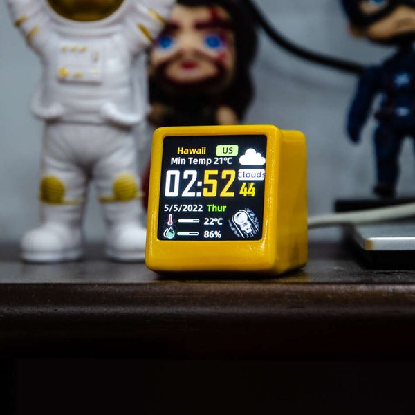 Mini New WiFi Desktop Animated Clock Gift Creative Ornament Multifunctional Weather Station