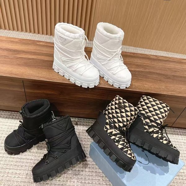 Designer Ankle Boots Women's Fashion Casual platform combat boots Luxury Thigh High Boots Snow booties Winter Rubber sole warm ski outdoor Sport Walking shoes Gift