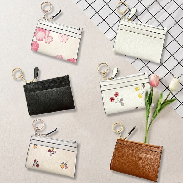 New Women Men Chain Mini Card Bag Young Fashion Bifold Leather Card Wallets Car…