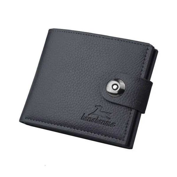 Mens Wallet Hasp Short Wallets For Men Made Of Natural Leather PU Wallet Card H…