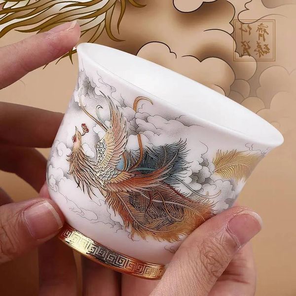 China Ceramic Unusual Jingdezhen Porcelain Cup Glaze Aesthetic For Kung Fu Puer Oolong Tieguanyin Flower Tea Ceremony high-quality