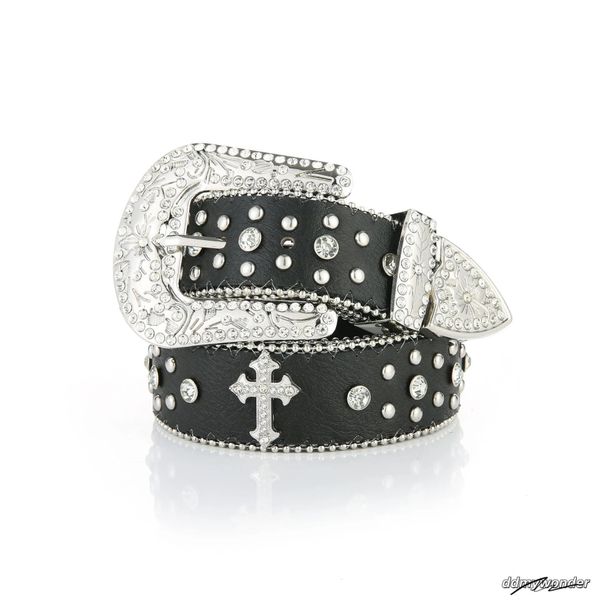 Designer Cowhide Woman Men Leather Belts Crystal Women's Chain Fashion Pin Buckle Belt With Strap ddmywonder