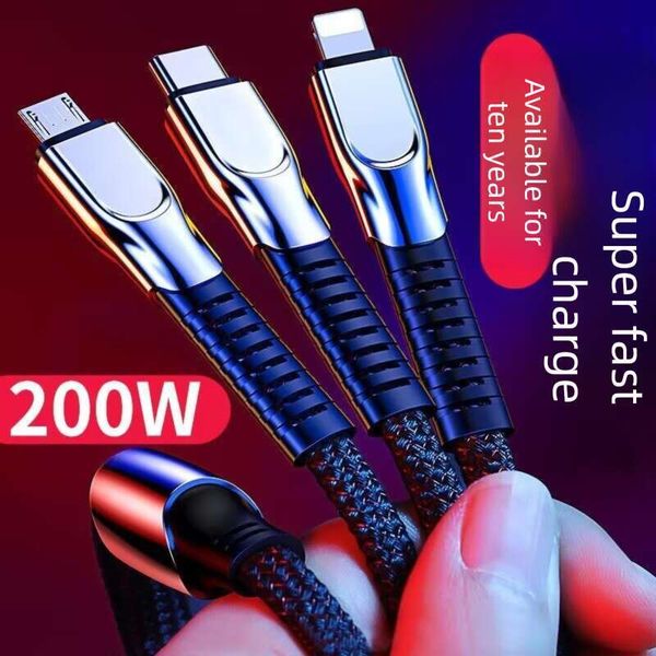 Data 3-in-1 Business High-end Gift Mobile Phone 240W Super Fast One-to-Three Charging Cable