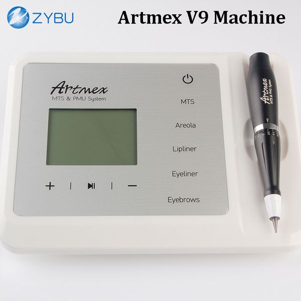 Portable Artmex V9 Permanent Makeup Tattoo Machine Eye Brow Lip Rotary Derma Pen Face MTS Micropigmentation Digital Makeup PMU Micro Needle Skin Care Dermapen