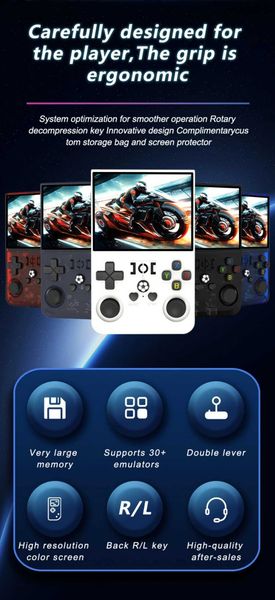 Retro Open Handheld Source R36 PRO Video Game Console Linux System 35 Inch IPS Sn Portable Pocket Player 128GB Games R36SJ260603