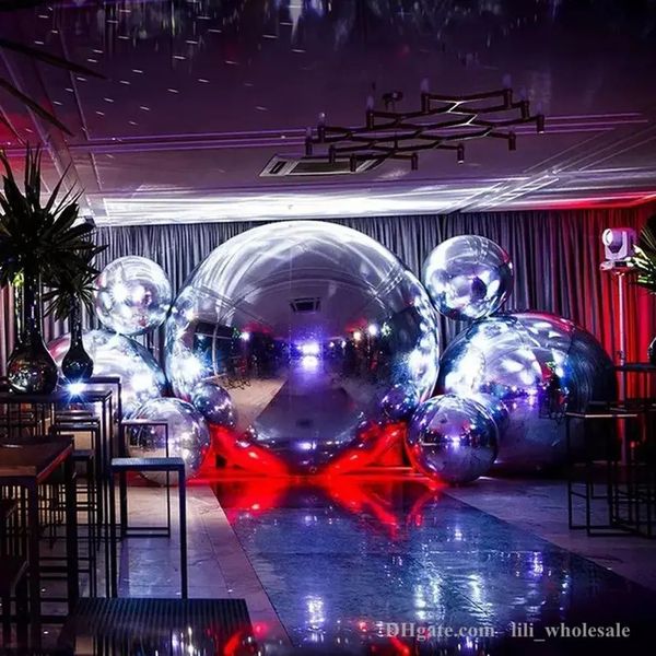 Inflatable Mirror Ball Giant Mirror Balloon Disco Sphere For Wedding Nightclub Party Hanging Decoration