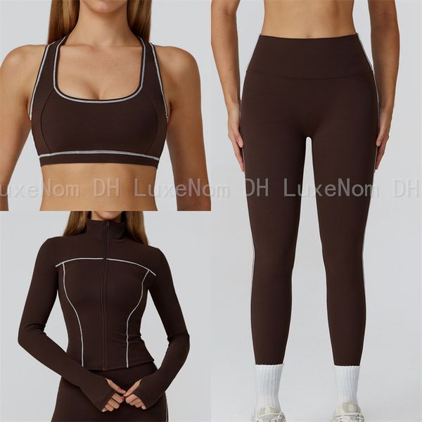 DHgate Women Bra Zip Running Hiking Shirts Stretchy Yoga Jacket High Waisted Workout Gym Leggings Yoga Pants sold by DHgate