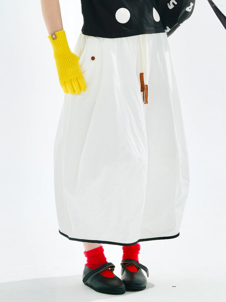 Skirts Original Japanese-style Half-length Dress 2025 Early Autumn Artistic Twill Workwear Mid-length High-waist Frilly Skirt255168