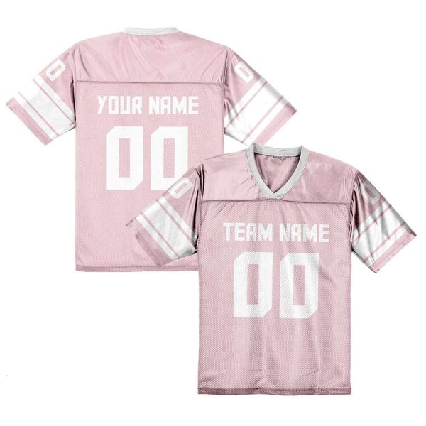 Custom American Shirt Pink Personalized Printed Football Jersey with Team Name Number Fans Gift for Men Women Youth
