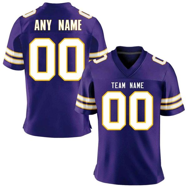 Custom American Football Jersey for Men Women Youth Personalized Printed Team Name Number ple White Training Shirt Fans Gift