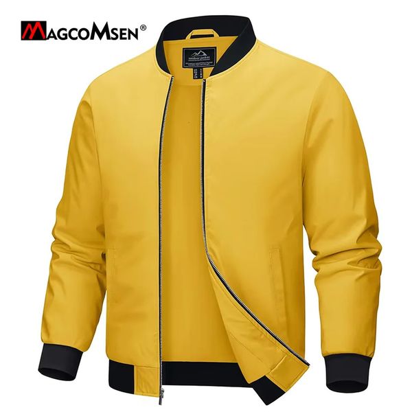 MAGCOMSEN Men's Jacket Lightweight Full Zip Stylish Casual Jackets Spring Windbreaker Coat Travle Work