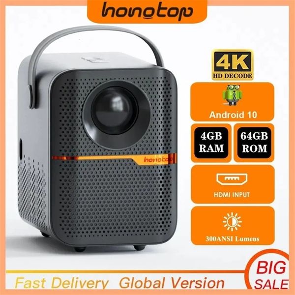 Other Electronics HONGTOP P11 Android Smart Mini Projector 300ANSI Lumen Portable 4K with WIFI Bluetooth 1080P Home Movie Theater Beamer 231117bj