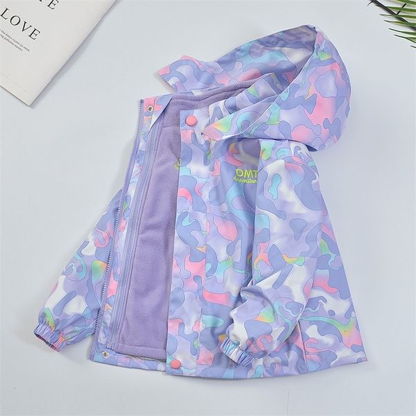 Jackets Children s Autumn Winter Windproof waterproof Girls 3 in 1 Detachable Fleece Windbreaker 6 12 years old