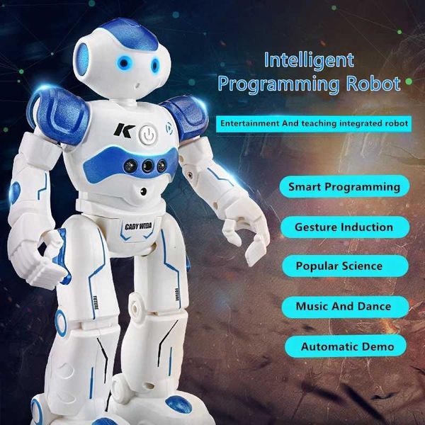 Intelligent Programming Gesture Sensing RC Robot 24G Auto Demo Sing Dance With Cool Light Charging Puzzle Remote Control Robot X250925