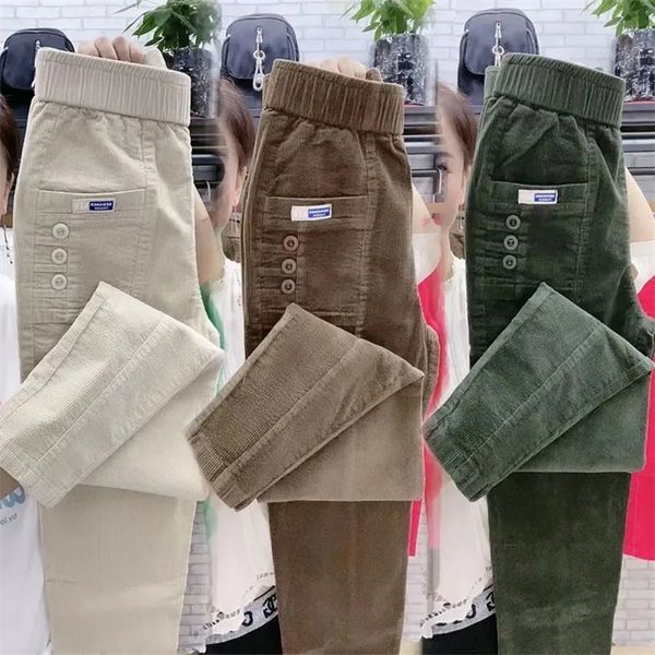 Women's Pants Capris Women's Autumn Winter Corduroy Casual Pants Ladies High Waist Thin Harem Trousers Fashion All-Match Pencil Pants Female 230721