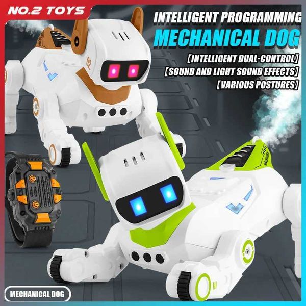 Intelligent RC Robot Dog Car Children Toy 24G Remote Control Mechanical Dog Robot Electric Puppy with Music Spray Boys Toy Gift X250925