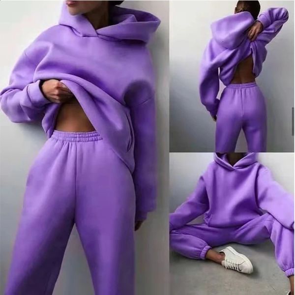 Women's Tracksuits Sports Pants Suit Casual Hoodies Polyester Sweatshirt Female Jacket Sweatpants Harajuku Clothes