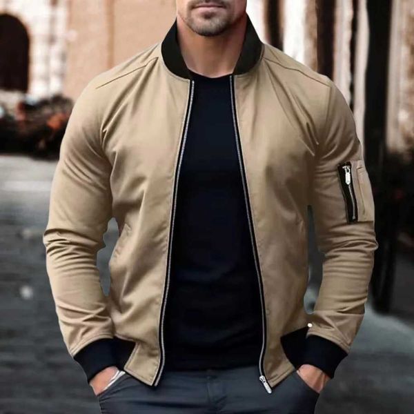Autumn New Jackets for Men Solid Color Bomber — compare prices at CompareOffers