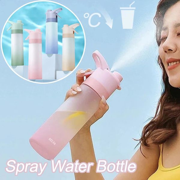 650ml spray Water Bottle Portable Outdoor Sports Suitable for Girls Gym Fitness Drink Walking Travel 240903