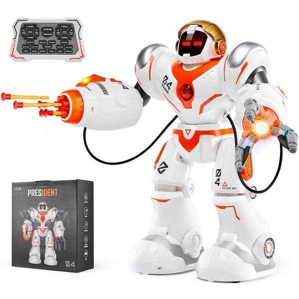SucceBuy RC Robot Toys for Kids Battle Mode Programmable Remote Control Smart Robot with Bullets Interactive Dancing Robot X250925
