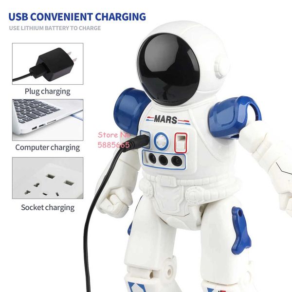 Gesture Sensing Intelligent Electric Remote Control Space Robot Model Sing Dancing Programming Auto DEMO RC Robot Kids Toy Gift X250925