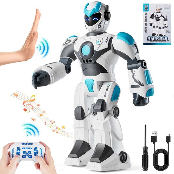 SucceBuy RC Robot Toys Mechanical Combat Police Early Education Intelligent Robot Electric Singing Childrens Birthday Gift X250925