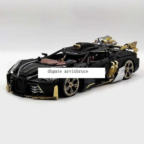 Gully 10631 high-tech black gold sports car 1:8 model building block assembly DIY educational toys Christmas gift children