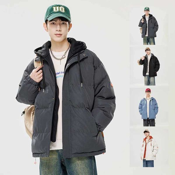 New winter men's down jackets thick coats standup collar bread jackets loose and large sized warm down cotton padded jackets