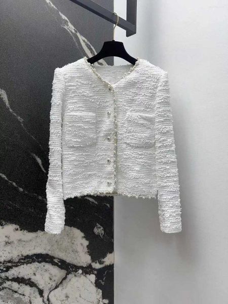 Women's Jackets Autumn And Winter Product: White Small Fragrance Style Tweed Short Jacket For Women 25 Product Temperament Top