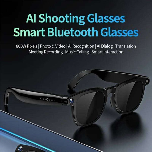 800W AI Smart Glasses Camera Video Translation Sunglasses Men Women Bluetooth Call Music Touch Eyewear Blue Light Protection