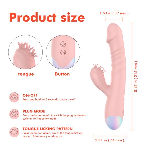 Women's Auto Extendable Vibration Tounge Toy - Wholesale Adult Products-QSC-01