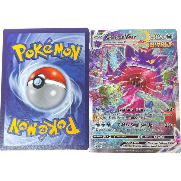 Game Collection Cards Anime Gengar Swallow Up English Refractive Colorful Texture Child Gift Toy 6388mm L250928I9R6