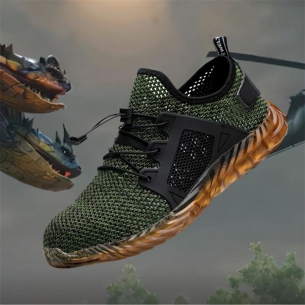 Summer Steel Toe Cap Safety Work Shoes for Men Anti Smashing Puncture Hollow Out Light Breathable Sneaker Women Boots 240702