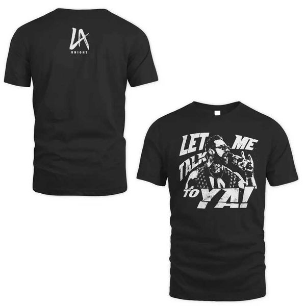 Men's T-Shirts 2024 Summer Men's 3D Printed Renowned wrestler LA Knight YEAH! T-shirt Children's Strt Sports Large size Top