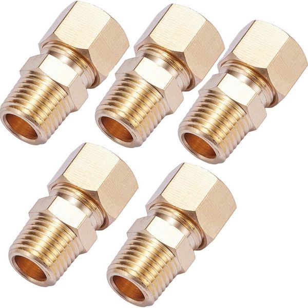Custom Brass Compression Tube Pipe Fitting Connector, Straight Coupling Adapter, 3/8" Tube OD x 1/4" NPT Male Connector (3/8" OD Compression x NPT Male)
Custom Brass Compression Tube Pipe Fitting Connector, Straight Coupling Adapter, 3/8" Tube OD x 1/4" NPT Male Connector (3/8" OD Compression x NPT Male)
