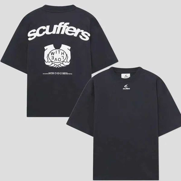 Men's T-Shirts Scuffers latest version double-sided printed men's sports hoodie brother Gothic oversized T-shirt top Y2k clothing