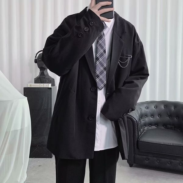 3154 Men's suit jacket Hong Kong style ins handsome dark style men's spring and autumn, Purple
3154 Men's suit jacket Hong Kong style ins handsome dark style men's spring and autumn, Purple