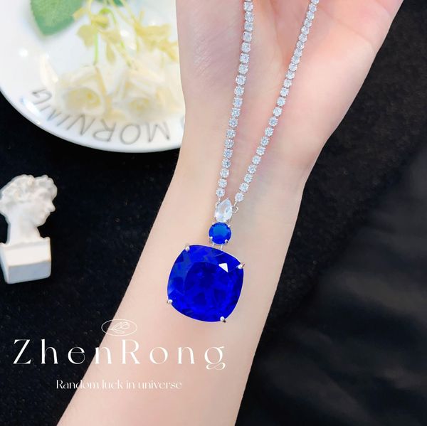 Luxurious All-diamond Royal Blue Sapphire Set Necklace, an Ornament for Gowns, Dinners, Brides and Weddings
Luxurious All-diamond Royal Blue Sapphire Set Necklace, an Ornament for Gowns, Dinners, Brides and Weddings